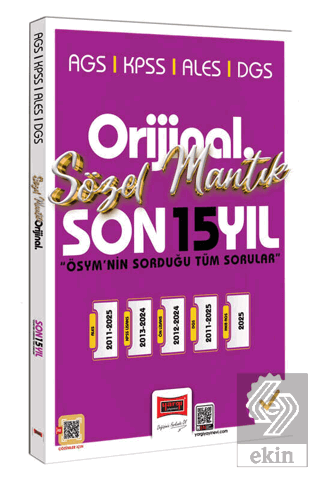 2026 KPSS AGS ALES DGS Orijinal Sözel Mantık Son 15 Yıl Çıkmış Sorular