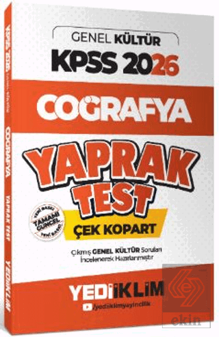 2026 KPSS - AGS Genel Kültür Coğrafya Çek Kopart Yaprak Test