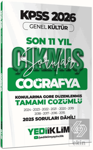 2026 KPSS Genel Kültür Coğrafya Konularına Göre Tamamı Çözümlü Son 11 