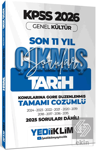 2026 KPSS Genel Kültür Tarih Konularına Göre Tamamı Çözümlü Son 11 Yıl