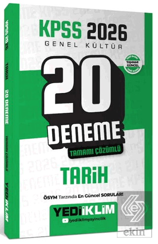 2026 KPSS Genel Kültür Tarih Tamamı Çözümlü 20 Deneme