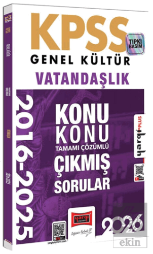 2026 KPSS Genel Kültür Vatandaşlık 2016 - 2026 Konu Konu Tamamı Çözüml
