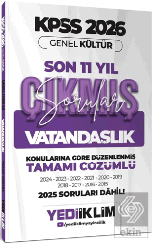 2026 KPSS Genel Kültür Vatandaşlık Konularına Göre Tamamı Çözümlü Son 