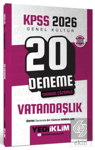 2026 KPSS Genel Kültür Vatandaşlık Tamamı Çözümlü 20 Deneme