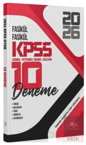 2026 KPSS Genel Yetenek Genel Kültür 10 Deneme Fasikül Çözümlü
