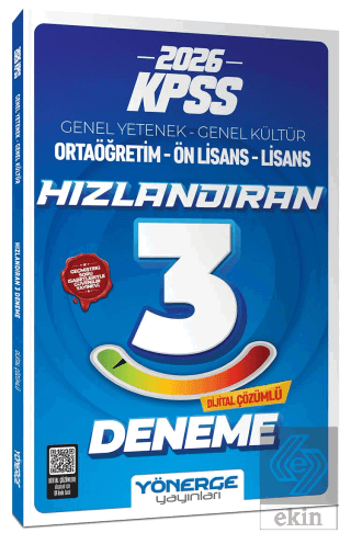 2026 KPSS Genel Yetenek Genel Kültür Hızlandıran 3 Deneme Çözümlü