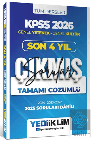 2026 KPSS Genel Yetenek Genel Kültür Son 4 Yıl Tamamı Çözümlü Çıkmış S
