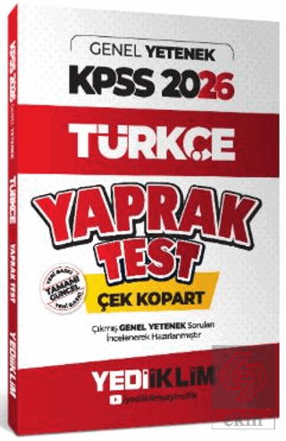 2026 KPSS Genel Yetenek Türkçe Çek Kopart Yaprak Test