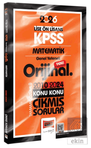 2026 KPSS Lise-Önlisans Matematik Orijinal 2010-2024 Konu Konu Çıkmış 