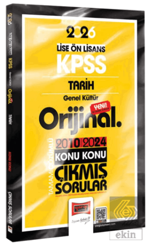 2026 KPSS Lise-Önlisans Tarih Orijinal 2010-2024 Konu Konu Çıkmış Soru