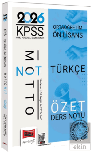 2026 KPSS Ortaöğretim Ön Lisans Motto Serisi Türkçe Özet Ders Notu