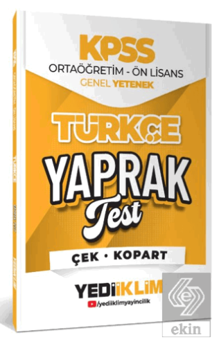 2026 KPSS Ortaöğretim-Önlisans Türkçe Çek Kopart Yaprak Test