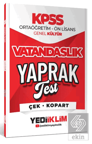 2026 KPSS Ortaöğretim-Önlisans Vatandaşlık Çek Kopart Yaprak Test