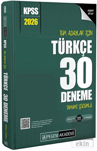 2026 KPSS Tüm Adaylar İçin Türkçe 30 Deneme Tamamı Çözümlü