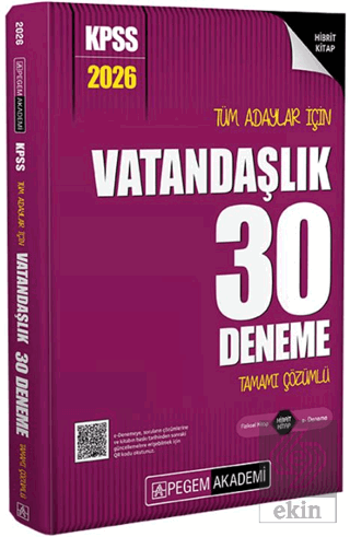 2026 KPSS Tüm Adaylar İçin Vatandaşlık 30 Deneme Tamamı Çözümlü
