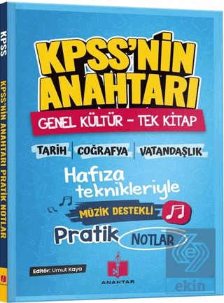 2026 KPSSnin Anahtarı Hafıza Teknikleriyle Müzik Destekli Pratik Notlar - Genel Kültür Tek Kitap