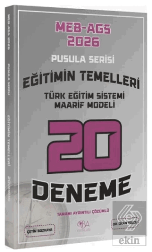2026 MEB-AGS Eğitimin Temelleri, Türk Eğitim Sistemi Maarif Modeli 20 Deneme Çözümlü Pusula Serisi