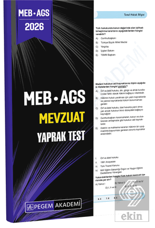 2026 MEB AGS Mevzuat Yaprak Test