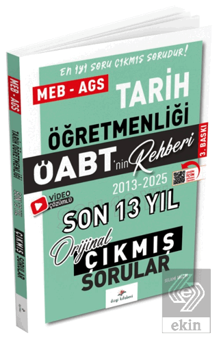 2026 MEB AGS ÖABT Tarih Öabtnin Rehberi Konularına Göre Tasnif Edilmiş Son 13 Yıl Orijinal Video Çözümlü Çıkmış Sınav Soruları