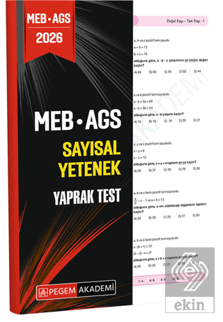 2026 MEB AGS Sayısal Yetenek Yaprak Test