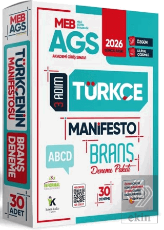 2026 MEB-AGS Türkçe 3 Adım Manifesto Branş Deneme Paketi 30lu Dijital 