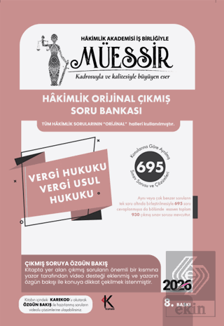 2026 Müessir Vergi Hukuku - Vergi Usul Hukuku - TVS Çıkmış Soru Bankas