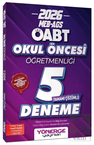 2026 ÖABT MEB-AGS Okul Öncesi Öğretmenliği 5 Deneme Çözümlü