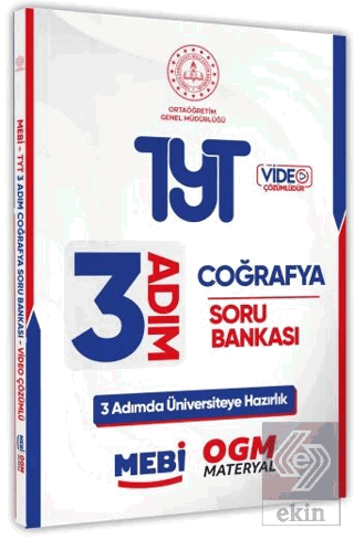 2026 TYT MEBİ-OGM 3 ADIM Coğrafya Soru Bankası RENKLİ A4 Boyut Video Çözümlü
