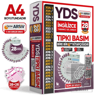 2026 YDS İngilizce ÖSYM Tıpkı Basım Çıkmış Soru Deneme Paketi 28li Dij