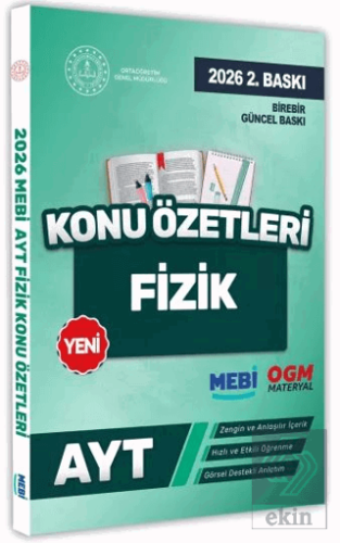 2026 YKS-AYT MEBİ-OGM Fizik Pratik Konu Özet Kitabı Renkli A4 Boyut Gö