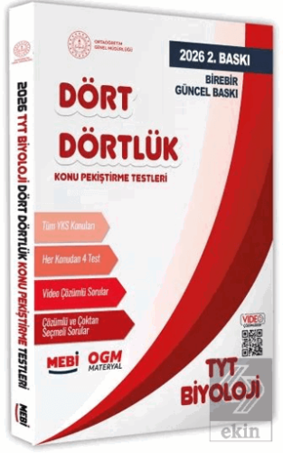 2026 YKS-TYT MEBİ-OGM Dört Dörtlük Biyoloji Pekiştirme Testleri Soru B