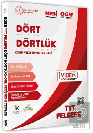 2026 YKS-TYT MEBİ-OGM Dört Dörtlük Felsefe Pekiştirme Testi Soru Banka