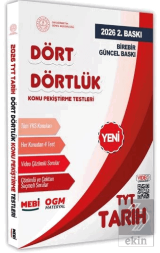 2026 YKS-TYT MEBİ-OGM Dört Dörtlük Tarih Pekiştirme Testi Soru Bankası