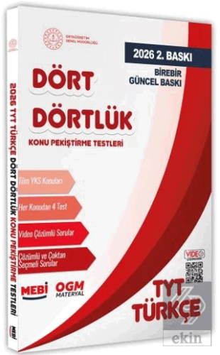 2026 YKS-TYT MEBİ-OGM Dört Dörtlük Türkçe Pekiştirme Testi Soru Bankas
