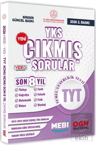 2026 YKS-TYT Tüm Dersler MEBİ Yeni Nesil Çıkmış Soru Bankası Son 8Yıl 