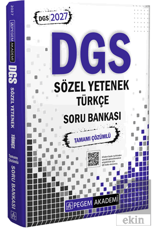 2027 DGS Sözel Yetenek Türkçe Tamamı Çözümlü Soru Bankası Kolektif Peg