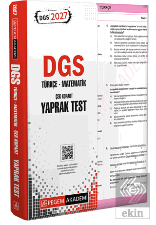 2027 DGS Türkçe-Matematik Çek Kopart Yaprak Test Kolektif Pegem Akadem