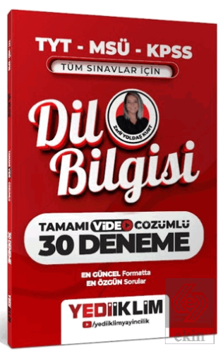 2027 KPSS MSÜ TYT Dil Bilgisi Tamamı Video Çözümlü Tüm Sınavlar için 30 Deneme