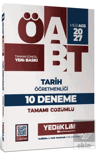 2027 MEB AGS ÖABT Tarih Öğretmenliği Tamamı Çözümlü 10 Deneme Sınavı K