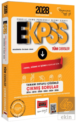 2028 EKPSS Ortaöğretim - Ön Lisans - Lisans Tüm Dersler Genel Görme ve İşitme 2 Adaylar İçin Tamamı Detaylı Çözümlü 10 Yıl Çıkmış Sorular