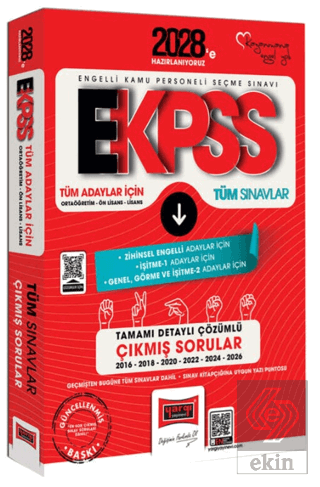 2028 EKPSS Ortaöğretim - Ön Lisans - Lisans Tüm Dersler Tüm Adaylar İçin Tamamı Detaylı Çözümlü 10 Yıl Çıkmış Sorular