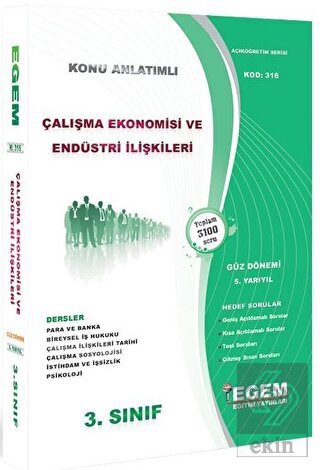 3. Sınıf 5. Yarıyıl Çalışma Ekonomisi ve Endüstri
