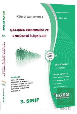 3. Sınıf 5. Yarıyıl Çalışma Ekonomisi ve Endüstri