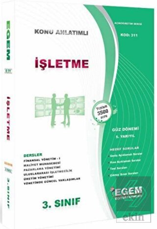 3. Sınıf 5. Yarıyıl İşletme Konu Anlatımlı Soru Ba