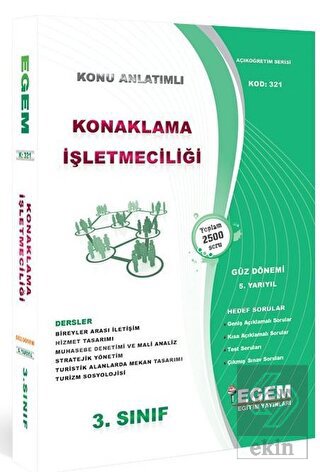 3. Sınıf 5. Yarıyıl Konaklama İşletmeciliği Konu A