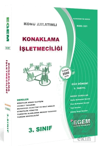 3. Sınıf 5. Yarıyıl Konaklama İşletmeciliği Konu A