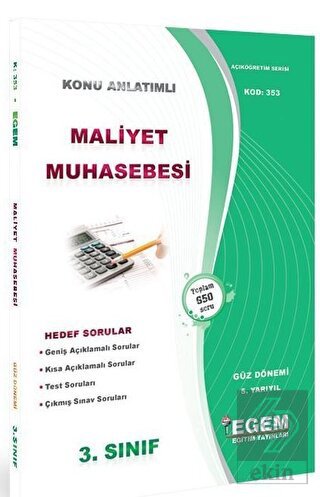 3. Sınıf 5. Yarıyıl Maliyet Muhasebesi Konu Anlatı