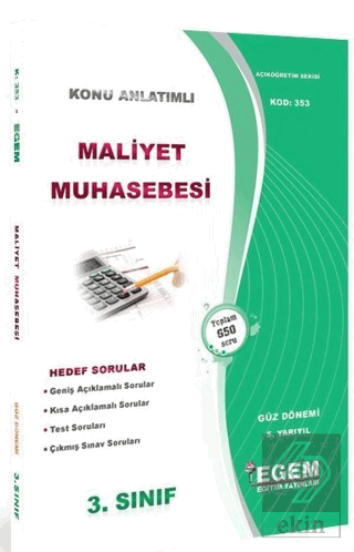 3. Sınıf 5. Yarıyıl Maliyet Muhasebesi Konu Anlatı