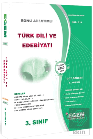 3. Sınıf 5. Yarıyıl Türk Dili ve Edebiyatı Konu An
