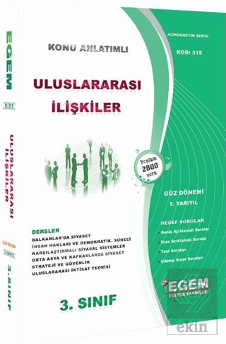 3. Sınıf 5. Yarıyıl Uluslararası İlişkiler Konu An